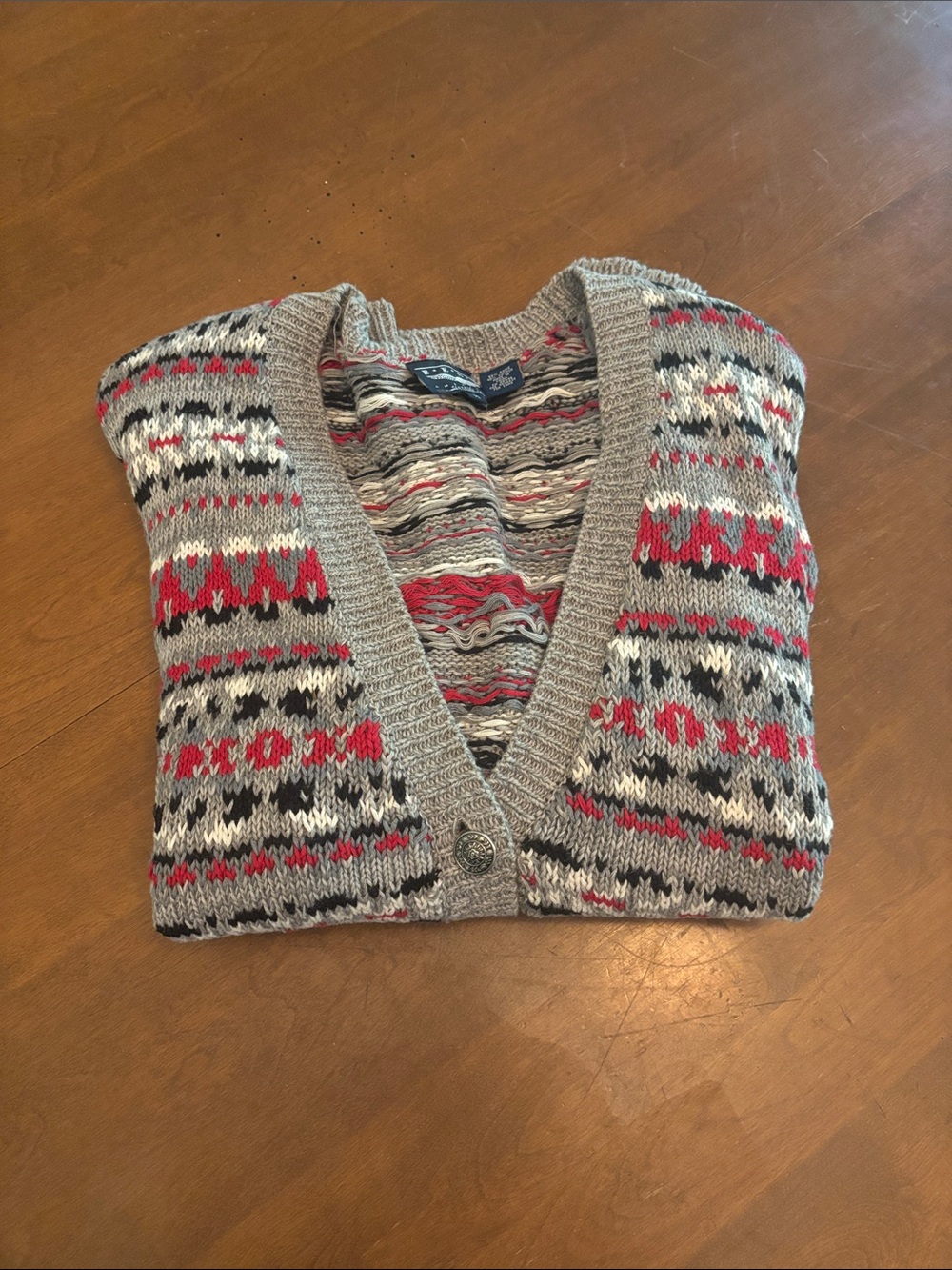 Vintage 90s B.E.S.T. American Clothing Co Chunky Knit Cardigan Sweater Size M